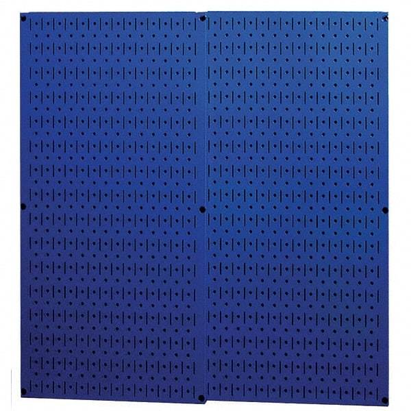 Wall Control - 32" Wide x 32" High Peg Board Storage Board - 2 Panels, Metal, Blue - Makers Industrial Supply