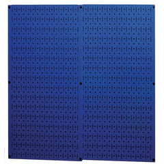 Wall Control - 32" Wide x 32" High Peg Board Storage Board - 2 Panels, Metal, Blue - Makers Industrial Supply