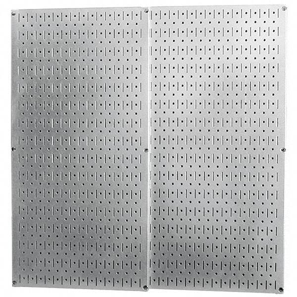 Wall Control - 32" Wide x 32" High Peg Board Storage Board - 2 Panels, Galvanized Steel, Metallic - Makers Industrial Supply