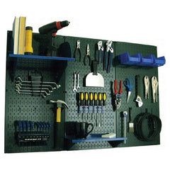 Wall Control - 48" Wide x 32" High Peg Board Kit - 3 Panels, Metal, Green/Blue - Makers Industrial Supply