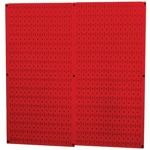 Wall Control - 32" Wide x 32" High Peg Board Storage Board - 2 Panels, Metal, Red - Makers Industrial Supply