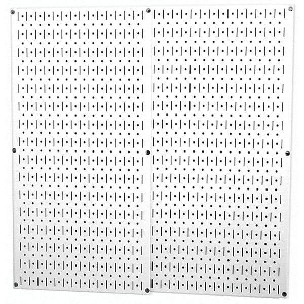 Wall Control - 32" Wide x 32" High Peg Board Storage Board - 2 Panels, Metal, White - Makers Industrial Supply