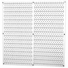 Wall Control - 32" Wide x 32" High Peg Board Storage Board - 2 Panels, Metal, White - Makers Industrial Supply