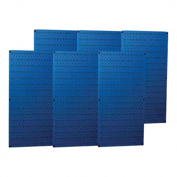 Wall Control - 96" Wide x 32" High Peg Board Storage Board - 6 Panels, Metal, Blue - Makers Industrial Supply