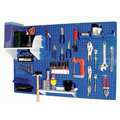 Wall Control - 48" Wide x 32" High Peg Board Kit - 3 Panels, Metal, Blue/White - Makers Industrial Supply