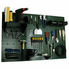 Wall Control - 48" Wide x 32" High Peg Board Kit - 3 Panels, Metal, Green/Black - Makers Industrial Supply