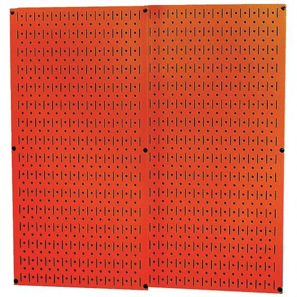 Wall Control - 32" Wide x 32" High Peg Board Storage Board - 2 Panels, Metal, Orange - Makers Industrial Supply