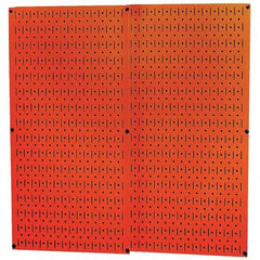 Wall Control - 32" Wide x 32" High Peg Board Storage Board - 2 Panels, Metal, Orange - Makers Industrial Supply