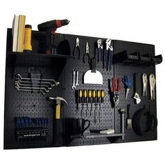 Wall Control - 48" Wide x 32" High Peg Board Kit - 3 Panels, Metal, Black - Makers Industrial Supply