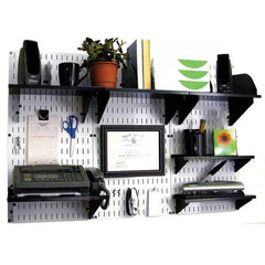 Wall Control - 48" Wide x 32" High Industrial Steel Tool Board System - 3 Panels, Metal, White/Black - Makers Industrial Supply