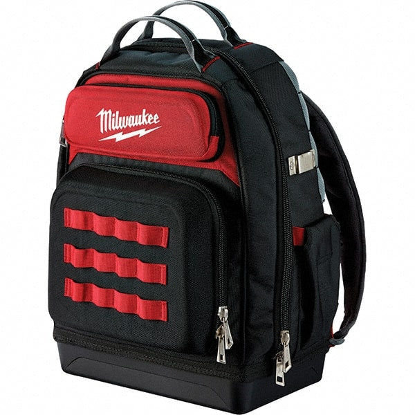 Milwaukee Tool - PACKOUT 48 Pocket, Ballistic Polyester, Red/Black Backpack Tool Bag - Makers Industrial Supply