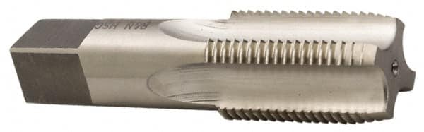 Value Collection - 7/8-14" BSPP, 5 Flutes, Bright Finish, High Speed Steel British Standard Pipe Tap - 1.125" Shank Diam, 0.843" Square Size, 1-3/4" Thread Length, 3-3/4" Overall Length - Exact Industrial Supply