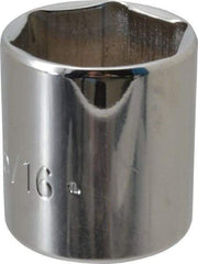 Proto - 1-5/16", 1/2" Drive, Standard Hand Socket - 6 Points, 2-1/8" OAL, Chrome Finish - Makers Industrial Supply