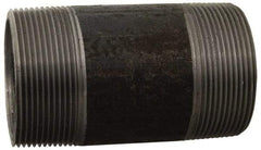 Made in USA - Schedule 80, 1/2" Diam x 11" Long Black Pipe Nipple - Threaded - Makers Industrial Supply