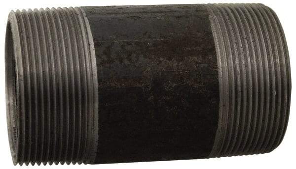 Made in USA - Schedule 80, 3/8" Diam x 60" Long Black Pipe Nipple - Threaded - Makers Industrial Supply