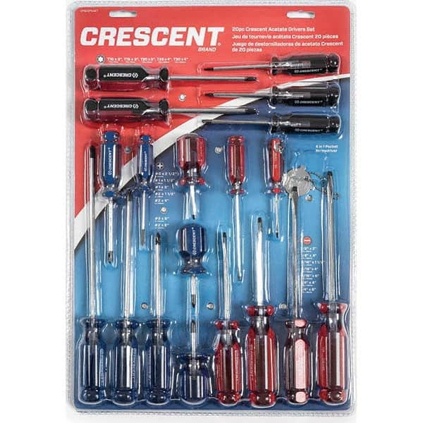 Crescent - Screwdriver Sets Screwdriver Types Included: Philips , Slotted; Torx Number of Pieces: 20 - Makers Industrial Supply