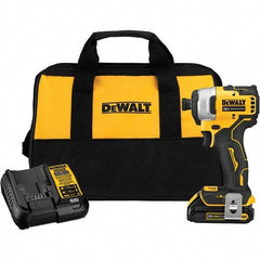 DeWALT - Atomic 20 Volt, 1/4" Drive, 1,700 In/Lb Torque, Cordless Impact Driver - Mid-Handle, 2800 RPM, 1 Lithium-Ion Battery Included - Makers Industrial Supply