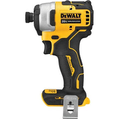 DeWALT - 20 Volt, 1/4" Drive, 1,700 In/Lb Torque, Cordless Impact Driver - Mid-Handle, 2800 RPM, Lithium-Ion, Bare Tool - Makers Industrial Supply