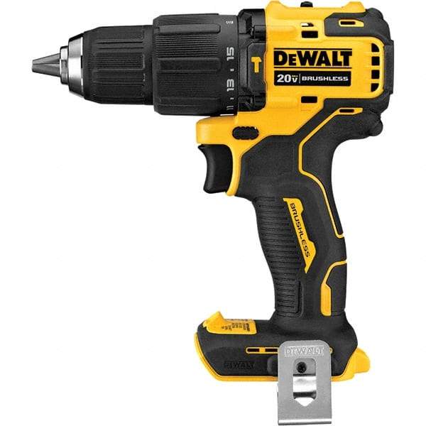 DeWALT - 20 Volt 1/2" Plastic Ratcheting Chuck Cordless Hammer Drill - 28500 BPM, 1650 RPM, Reversible - Makers Industrial Supply