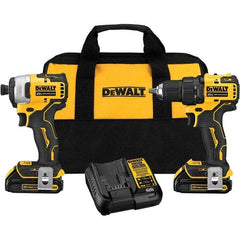 DeWALT - 20 Volt Cordless Tool Combination Kit - Includes Atomic Compact Drill/Driver & Atomic Compact 1/4" Impact Driver, Lithium-Ion Battery Included - Makers Industrial Supply