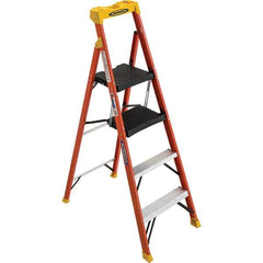 Werner - Step Ladders Type: Step Ladder Height (Feet): 4' 6" - Makers Industrial Supply