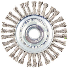 Norton - 4" OD, 5/8-11 Arbor Hole, Stringer Bead Twist Knot Stainless Steel Wheel Brush - Makers Industrial Supply