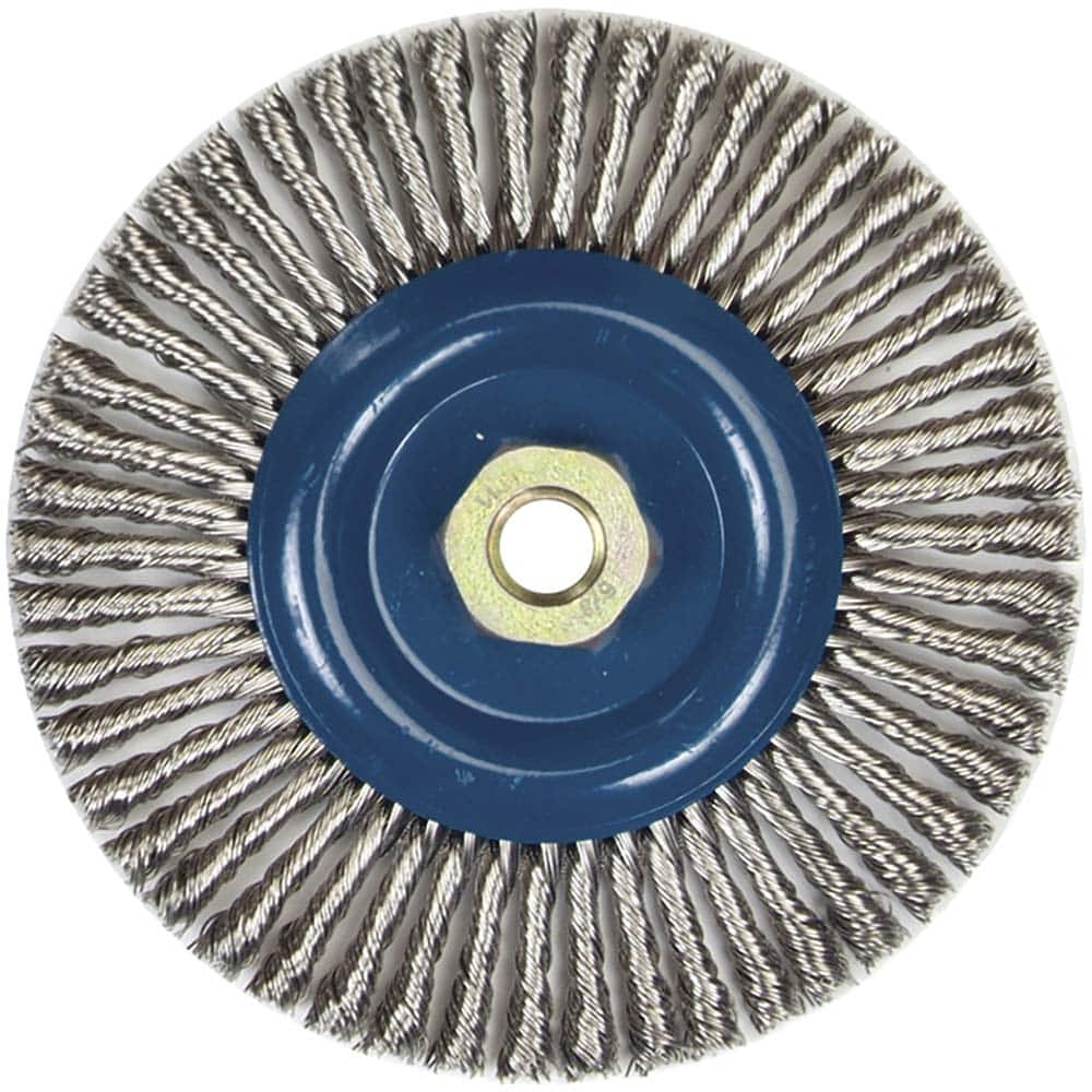 Norton - 6" OD, 5/8-11 Arbor Hole, Stringer Bead Stainless Steel Wheel Brush - Makers Industrial Supply