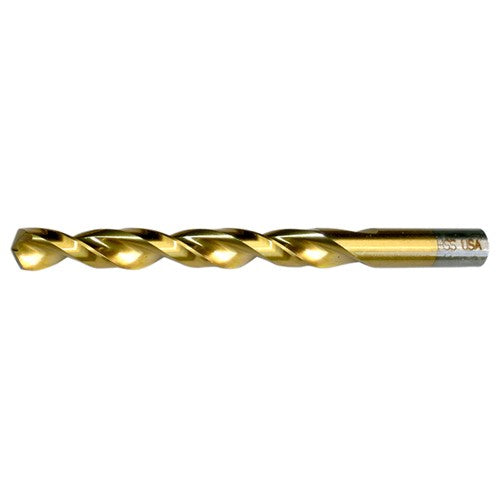 1/8 RHS / RHC HSS 135 Degree Split Point Heavy Duty Parabolic Jobber Length Drill - TiN - Exact Industrial Supply