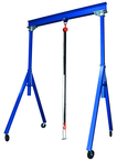 Gantry Crane - Solid steel construction - Large 8" Dia. locking phenolic casters - Adj. Height in 6" increments - 4000 lbs Load Capacity - Makers Industrial Supply