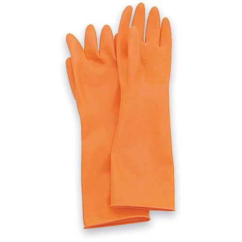 7-Premium Cleanroom Chemical Handlers Natural Rubber Latex Gloves 20 Mil 15″ Length Embossed Palm Orange Cleanroom Packaged 1 Pair Per Poly Bag 10 Pair Per Master Poly Bag 10 Master Poly Bags Per Case - Makers Industrial Supply