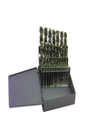 29 Pc. 1/16" - 1/2" by 64ths Cobalt Bronze Oxide Jobber Drill Set - Makers Industrial Supply