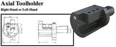 VDI Axial Toolholder (Left-Hand) - Part #: CNC86 35.5025L - Makers Industrial Supply