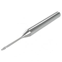 .2mm Dia. - .3mm LOC - 38mm OAL 2 FL Ball Nose Carbide End Mill with .3mm Reach - Uncoated - Makers Industrial Supply