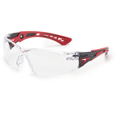 RUSH+ - Clear Lens - Black & Red Frame PC ASAF Platinum - Makers Industrial Supply