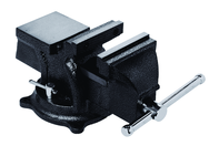 4" General Purpose Vise - Cast Iron - Serrated Jaws - Swivel Base - Built in Anvil - Makers Industrial Supply