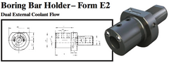 VDI Boring Bar Holder - Form E2 (Dual External Coolant Flow) - Part #: CNC86 52.5040 - Makers Industrial Supply