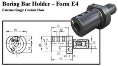 VDI Boring Bar Holder - Form E4 (External Single Coolant Flow) - Part #: CNC86 54.5025 - Makers Industrial Supply