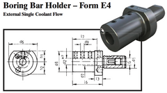 VDI Boring Bar Holder - Form E4 (External Single Coolant Flow) - Part #: CNC86 54.3020 - Makers Industrial Supply