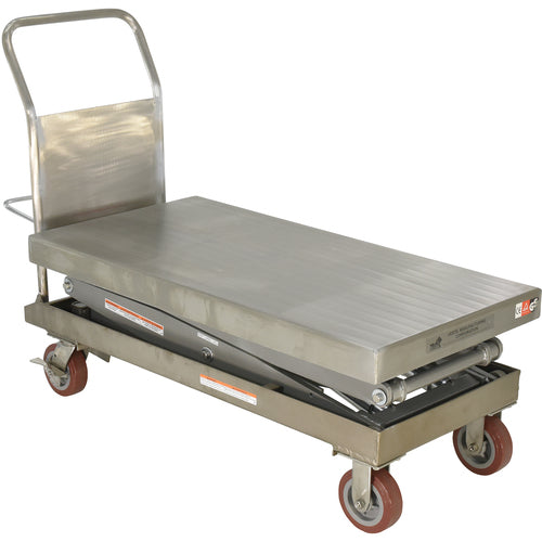 Partially SS Elevating Cart 1.5K 24 × 47.5 - Exact Industrial Supply