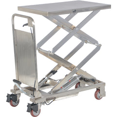 Partial SS Elevating Cart 220lb 17.5 × 27.5 - Exact Industrial Supply