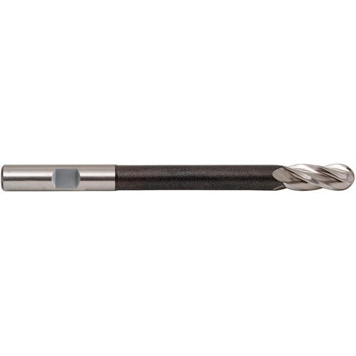 ‎1″ Dia. × 1″ Shank × 8″ DOC × 10-1/4 OAL, HSS 4 Flute, Ballnose End Mill - Exact Industrial Supply