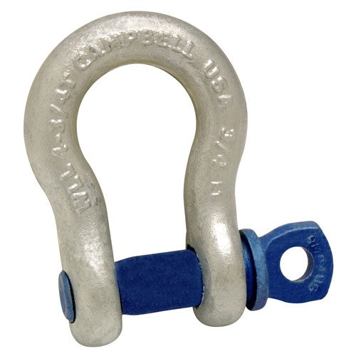 3/8″ Anchor Shackle, Screw Pin, Forged Carbon Steel, Galvanized - Makers Industrial Supply