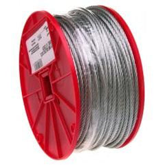 1/4" 7X19 CABLE GALVANIZED WIRE 250 - Makers Industrial Supply
