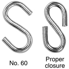 #120 ″S" Hook, Zinc Plated, 2 pieces per Bag - Makers Industrial Supply