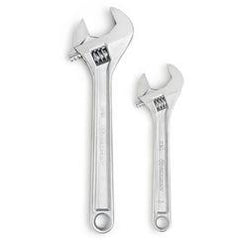2PC 8"&12" CHROME ADJ WRENCH SET - Makers Industrial Supply