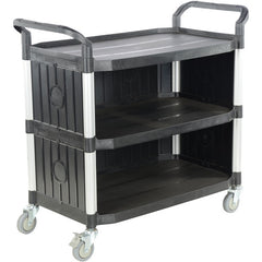 Commercial Cart 43 × 20 3-Shelf W/ Panels - Exact Industrial Supply