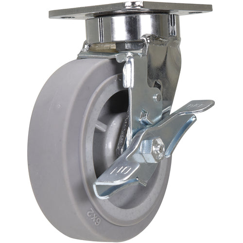 6 × 2 Duratek TPR - Swivel W/Brake - Exact Industrial Supply