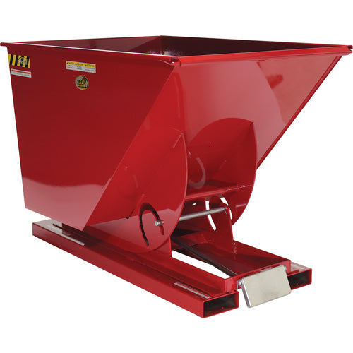 Self-Dump Hopper Md 1 Cu Yd 4K lb Red - Exact Industrial Supply