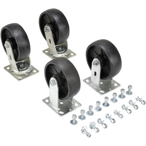 6″ × 2″ Glass Filled Nylon Caster Kit 4800# Cap - Exact Industrial Supply