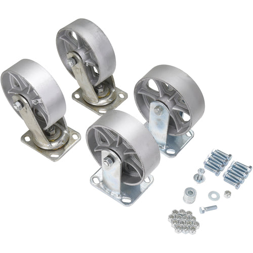 6″ × 2″ Semi-Steel Caster Kit 4800# Cap - Exact Industrial Supply